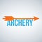 Archery color Logo Design Template, illustration isolated on white background.