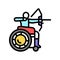 archery handicapped athlete color icon vector illustration