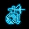 archery handicapped athlete neon glow icon illustration