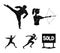 Archery, karate, running, fencing. Olympic sport set collection icons in black style vector symbol stock illustration