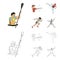 Archery, karate, running, fencing. Olympic sport set collection icons in cartoon,outline style vector symbol stock