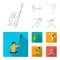 Archery, karate, running, fencing. Olympic sport set collection icons in outline,flat style vector symbol stock