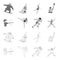 Archery, karate, running, fencing. Olympic sport set collection icons in outline,monochrome style vector symbol stock