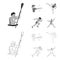 Archery, karate, running, fencing. Olympic sport set collection icons in outline,monochrome style vector symbol stock