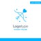 Archery, Love, Marriage, Wedding Blue Solid Logo Template. Place for Tagline