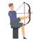 Archery man icon cartoon vector. Disabled sport