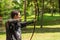 Archery Mastery Unleashed: Skilled Archer Hits Bullseye at Medieval Knight Festival in Nis, Serbia, Europe