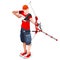 Archery Player Summer Games Icon Set.3D Isometric Archery Player