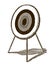 Archery target on a three-legged stand in three-quarter front view
