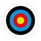 Archery target vector illustration. High quality official size editable representation of the bullseye target