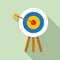 Archery wood target icon, flat style