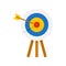 Archery wood target icon, flat style