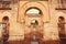 Arches of 10th century ruined palace in Moorish medieval city Medina Azahara in Andalucia region, Spain