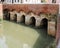 Arches of ancient Bridge called Ponte delle Barche in Vicenza Ci