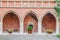 Arches in Collegium Maius Great College courtyard of the Jagellonian University in Krako