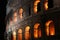 Arches of the Colosseum at Night