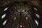 Arches and columns in church of Santa Maria del Mar, Barcelona, Spain