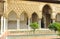 Arches of the Courtyard of the Maidens -Patio de las Doncellas- in the Real Alcazar Palace of Seville, Spain.