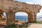 Arches in Fortaleza de La Mola in Mahon. One of the biggest European fortresses built in the