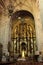 Arches, main altar and monumental columns of the church of El Salvador in Caravaca de la Cruz, Murcia