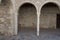 Arches on the main floor of the oldest house in Athens, Greece