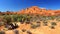 Arches National Park Landscape Panorama of Southwest Desert Landscape with Rock Fins in Devils Garden, Utah