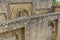 Arches with patterns of 10th century ruined palace in Moorish medieval city Medina Azahara of Andalusia region, Spain. UNESCO worl