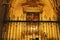 Arches,pillars and altarpiece of the cathedral of Murcia