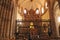 Arches,pillars and altarpiece of the cathedral of Murcia