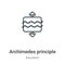 Archimedes principle outline vector icon. Thin line black archimedes principle icon, flat vector simple element illustration from