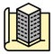 Architect building project icon, outline style