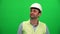 Architect or Construction Worker Looking Up on Green Screen