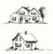 Architect draft houses vector illustration drawn.