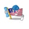 Architect flag malaysia cartoon isolated with character