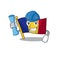 Architect flag romania cartoon shaped on character