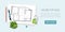 Architect house plan and Key with symbol of house. Construction background.  Web banner