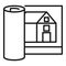 Architect house project icon, outline style