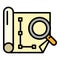 Architect paper draw icon, outline style