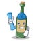 Architect wine bottle character cartoon