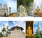 Architectural attractions of Sri Lanka: lighthouses, temples, fort. Collage