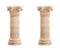 Architectural beige columns Ionic order isolated on transparent png background. Generative ai