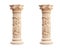 Architectural beige columns Ionic order isolated on transparent png background. Generative ai