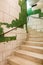 Architectural curved staircase banister stone