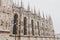 Architectural detail of the Duomo Cathedral in Milan city centre