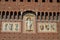 Architectural detail of the facade of the Castle of Sforza