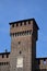 Architectural detail of the facade of the Castle of Sforza