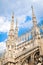 Architectural detail of the famous Milan Cathedral in Italy
