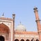 Architectural detail of Jama Masjid Mosque, Old Delhi, India, spectacular architecture of the Great Friday Mosque Jama Masjid