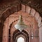 Architectural detail of Jama Masjid Mosque, Old Delhi, India, spectacular architecture of the Great Friday Mosque Jama Masjid