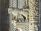 Architectural detail of a lion on an entrance to a St. Lawrence cathedral in Trogir, Croatia